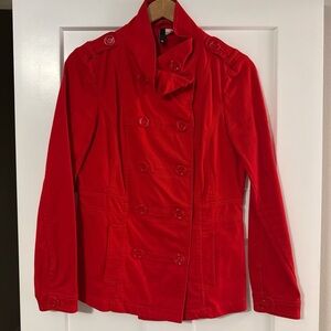 GAP Women's Bold Red Pea Coat
